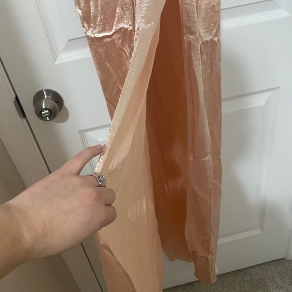 Blush Pink Maxi Dress with Tie Waist - Picture 10 of 11